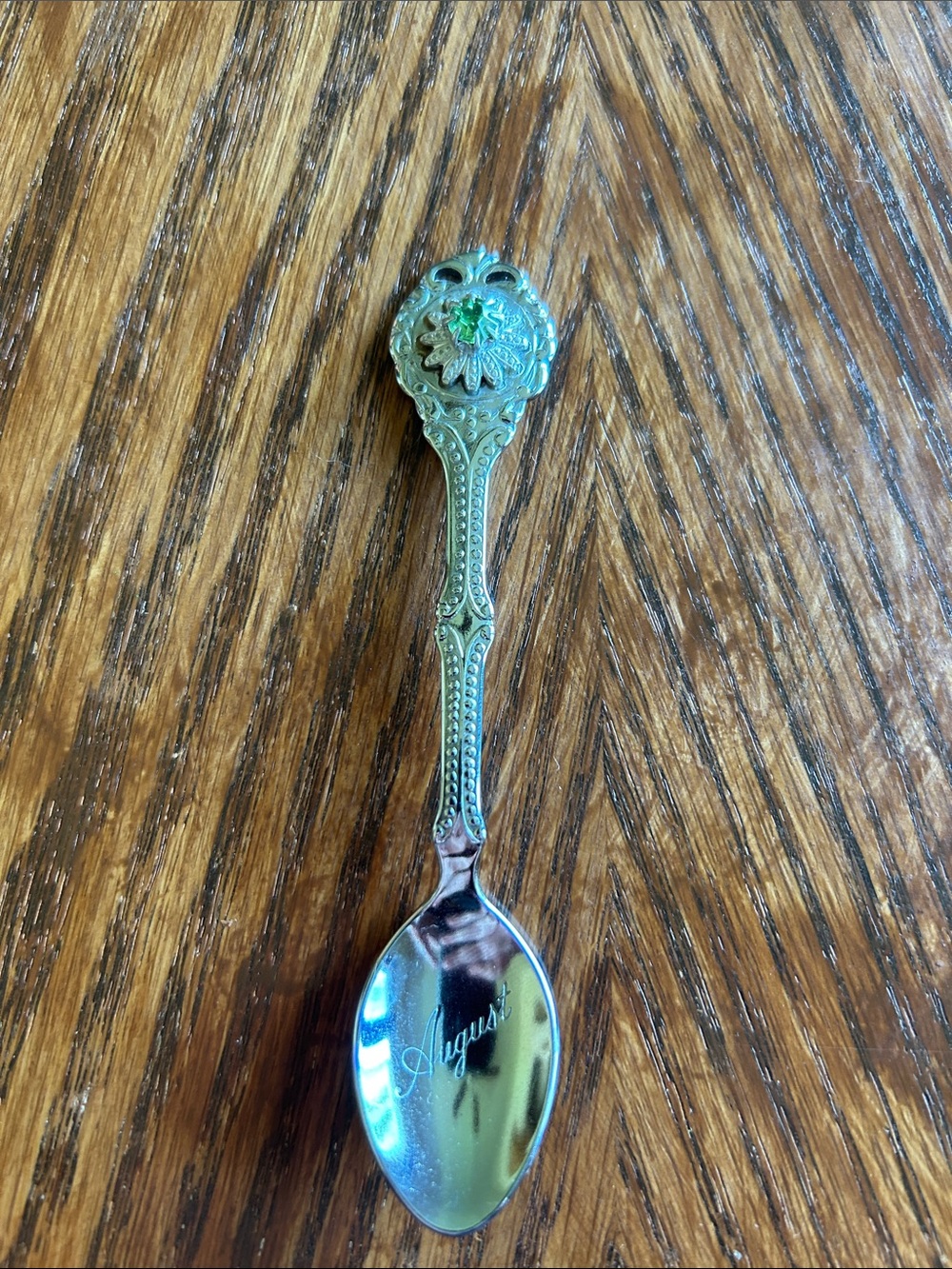 August Birthstone Collectible Souvenir Spoon